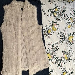 100% grey rabbit fur vest